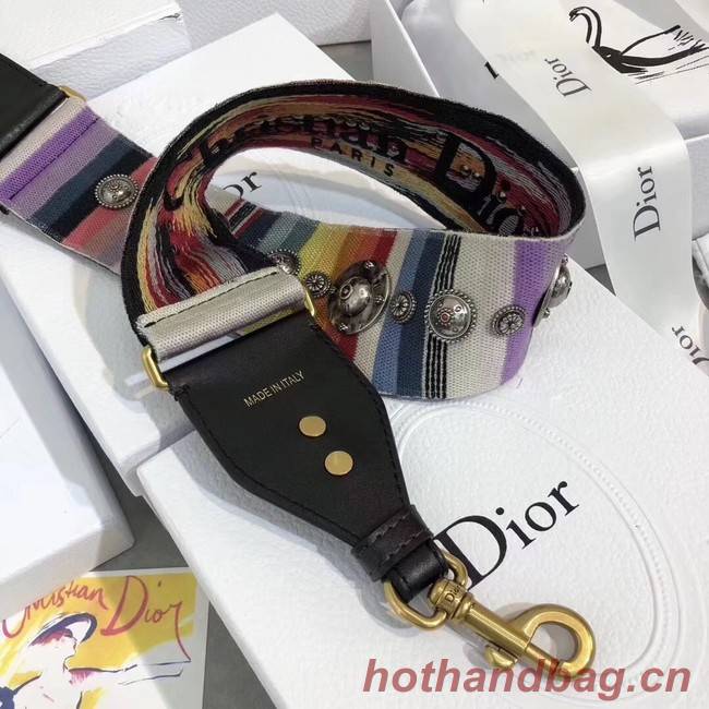 Dior MULTI-COLOURED CANVAS SHOULDER STRAP WITH MEDALLIONS 2659