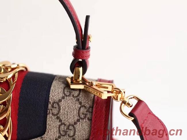 Gucci Sylvie GG Supreme canvas mini bag 470270 red