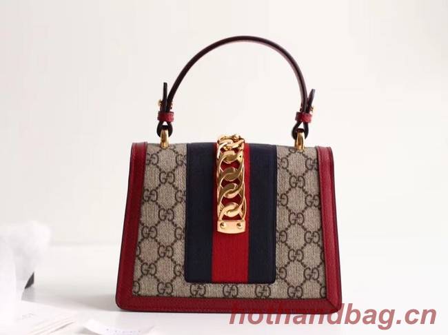 Gucci Sylvie GG Supreme canvas mini bag 470270 red