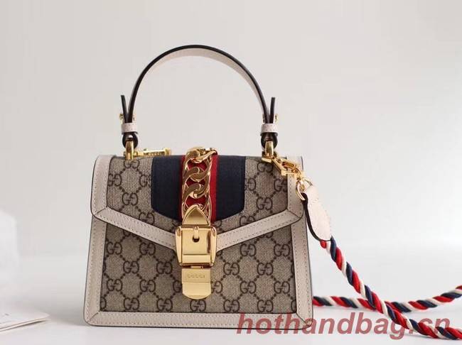 Gucci Sylvie GG Supreme canvas mini bag 470270 white