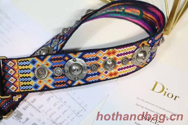 Dior MULTI-COLOURED CANVAS SHOULDER STRAP WITH MEDALLIONS 03566