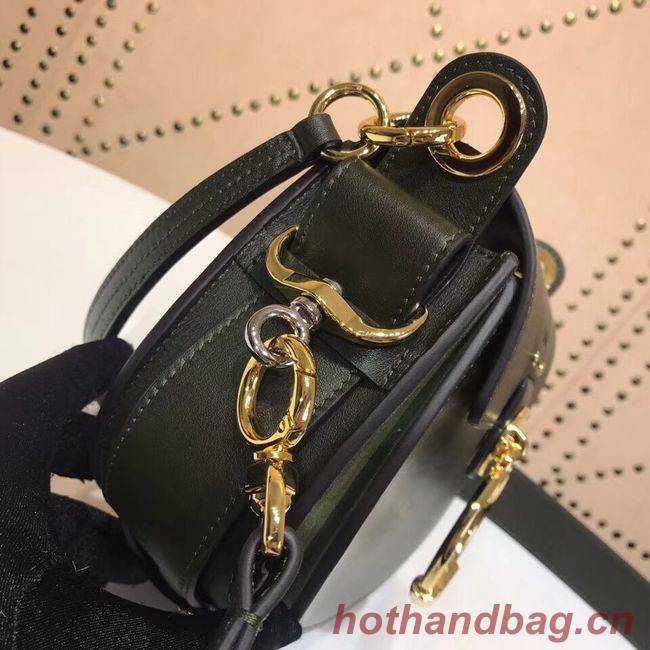 CHLOE Tess Small leather shoulder bag 3E153 Blackish green