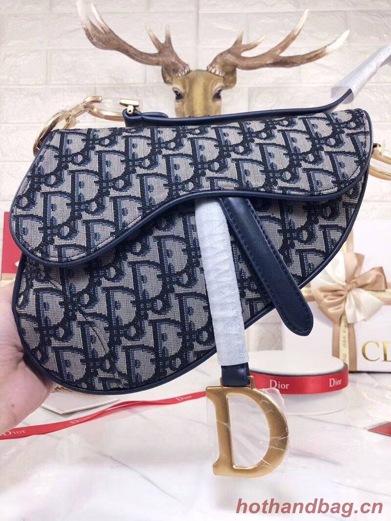 Dior SADDLE BAG CANVAS M0446 blue