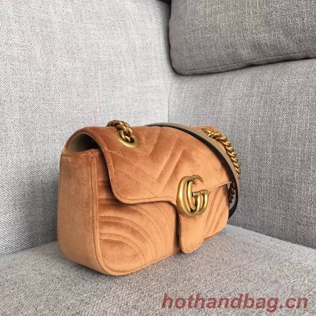 Gucci GG Marmont velvet mini bag 446744 brown