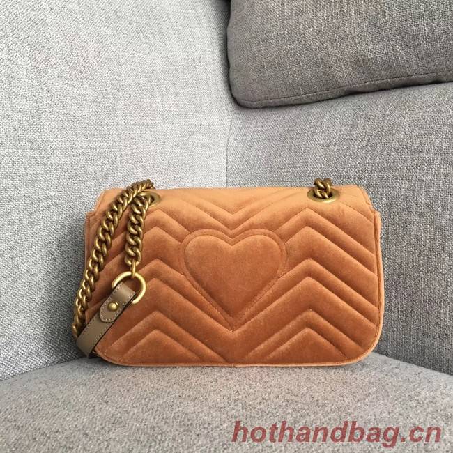 Gucci GG Marmont velvet mini bag 446744 brown