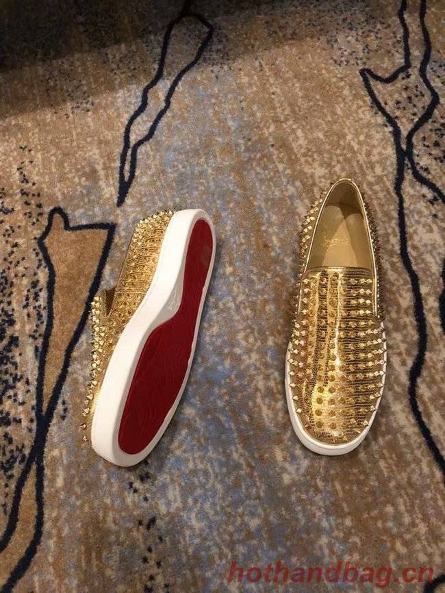 CHRISTIAN LOUBOUTIN Pik Boat glitter leather sneakers CL1027