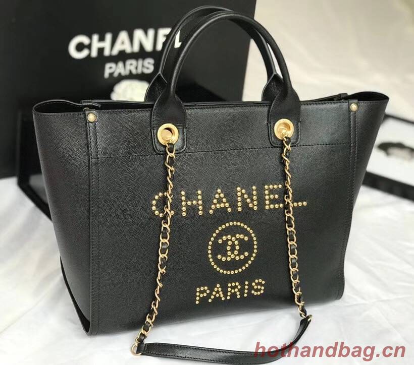 Chanel original Calfskin Leather Tote Bag 78901 black