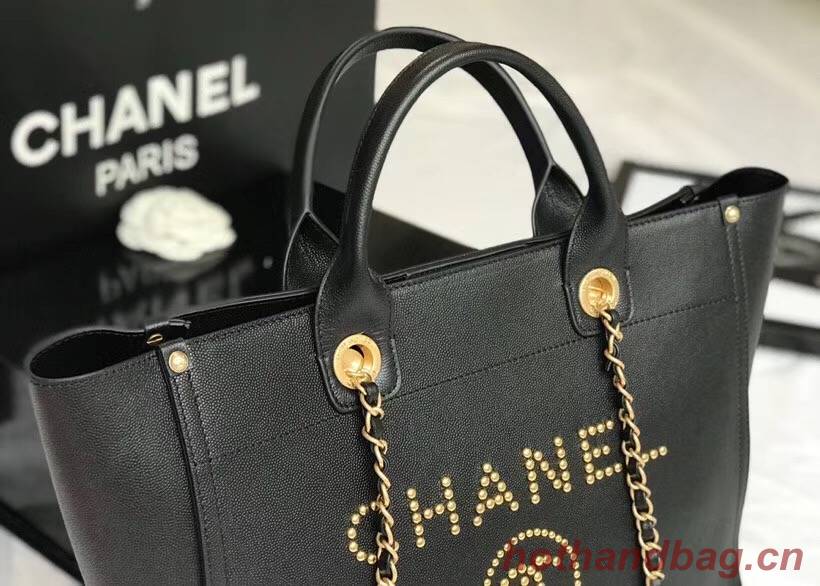 Chanel original Calfskin Leather Tote Bag 78901 black