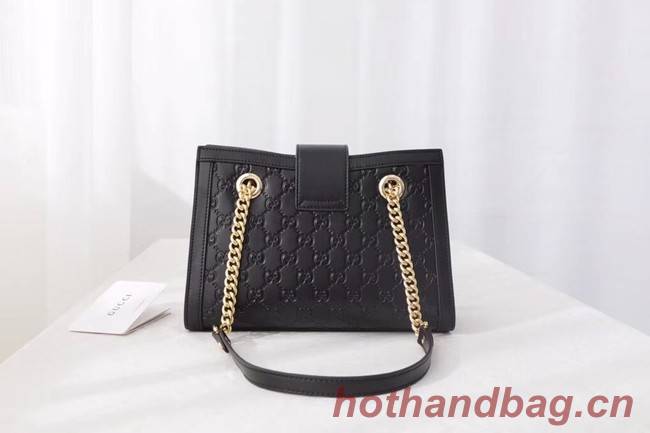 Gucci original leather Padlock shoulder bag 498156 black