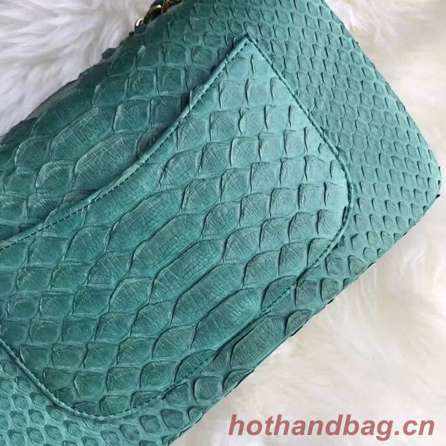 Chanel Mini Flap Bag Python & Gold-Tone Metal A69900 green