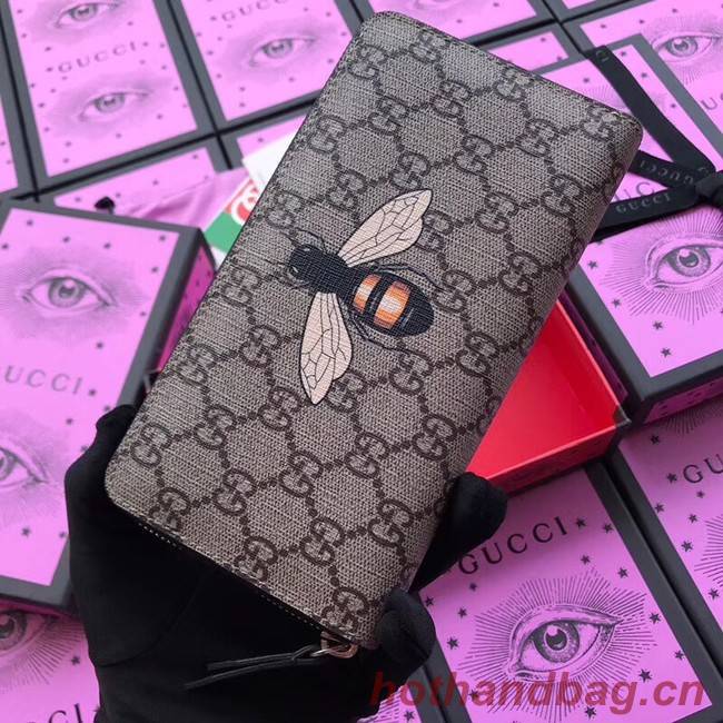 Gucci GG Supreme zip around wallet 451273 bee