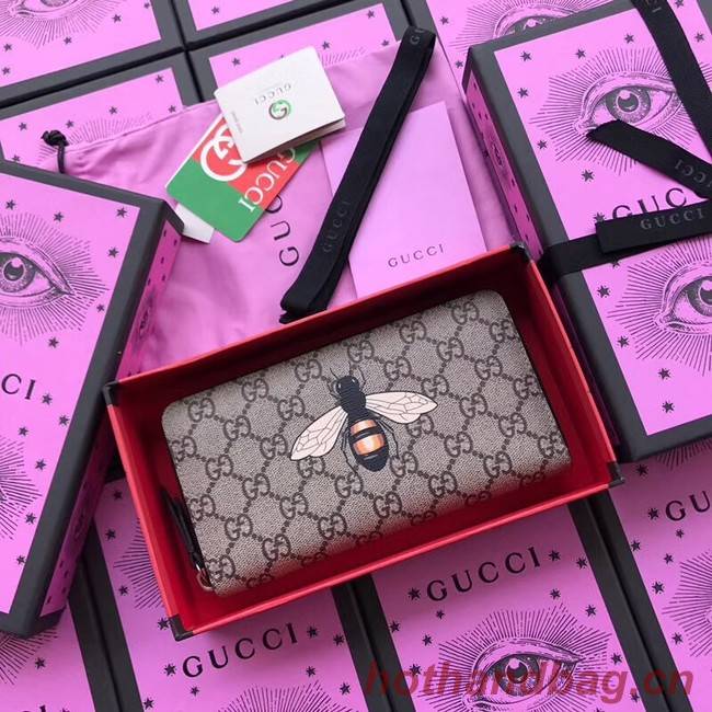 Gucci GG Supreme zip around wallet 451273 bee