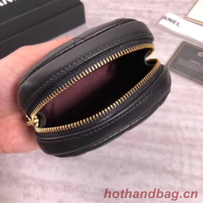 Chanel Coin Purse Lambskin & Gold-Tone Metal A68995 black