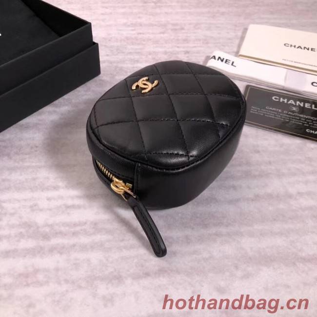 Chanel Coin Purse Lambskin & Gold-Tone Metal A68995 black