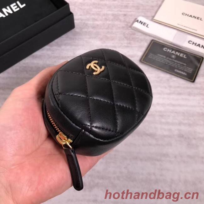 Chanel Coin Purse Lambskin & Gold-Tone Metal A68995 black