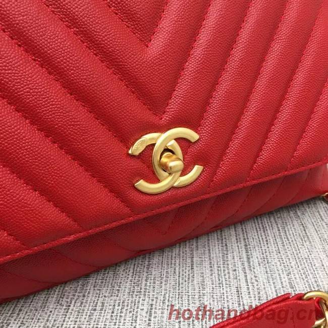 Chanel Flap Bag with Top Handle 36620 red