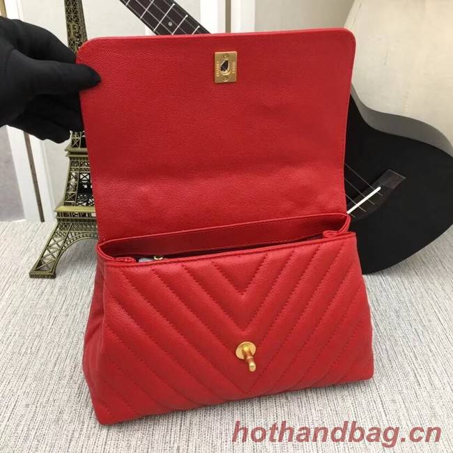 Chanel Flap Bag with Top Handle 36620 red