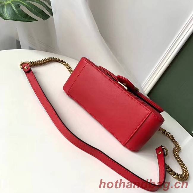 Gucci GG Marmont Original leather mini top handle bag 547260 red