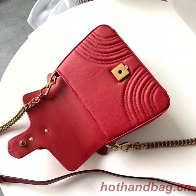 Gucci GG Marmont Original leather mini top handle bag 547260 red