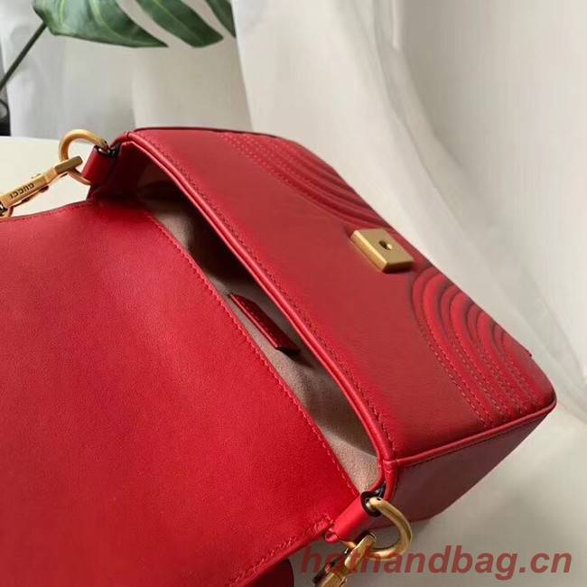 Gucci GG Marmont Original leather mini top handle bag 547260 red