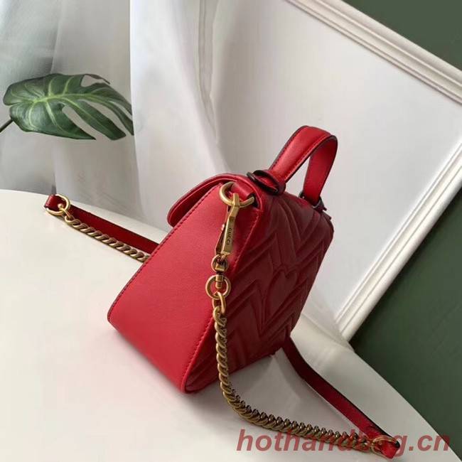 Gucci GG Marmont Original leather mini top handle bag 547260 red