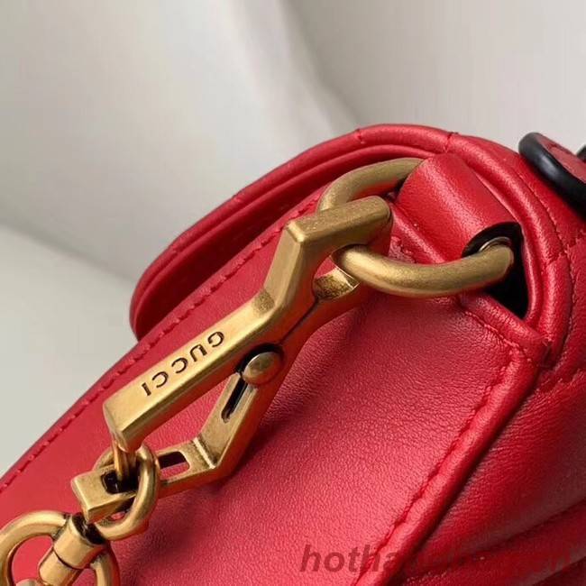 Gucci GG Marmont Original leather mini top handle bag 547260 red