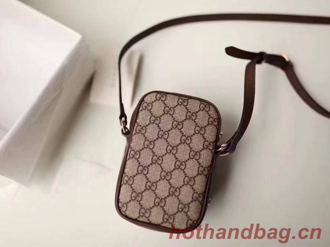 Gucci GG canvas mini shoulder bag 546595 brown