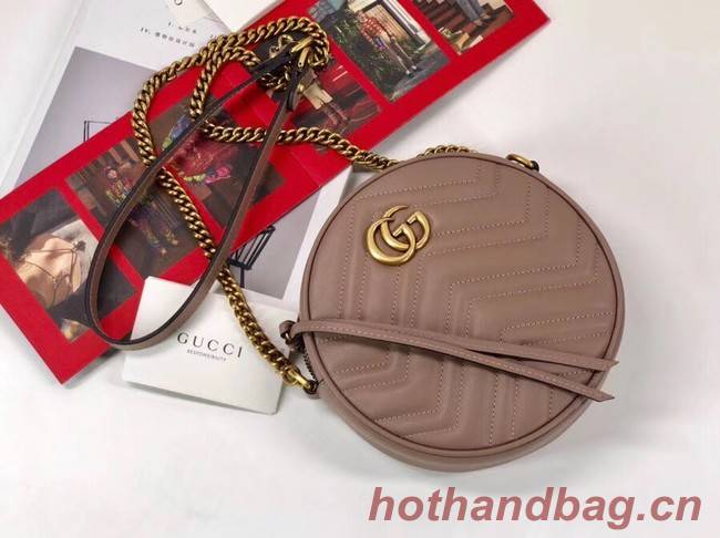 Gucci GG Marmont mini round shoulder bag 550154 Pink