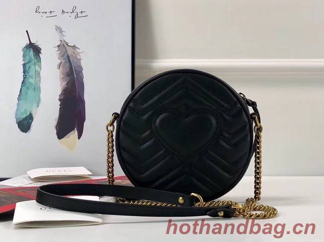 Gucci GG Marmont mini round shoulder bag 550154 black