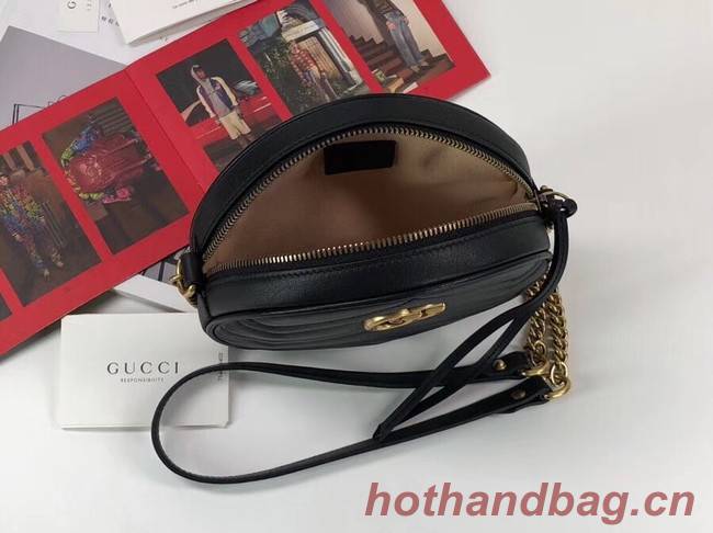 Gucci GG Marmont mini round shoulder bag 550154 black