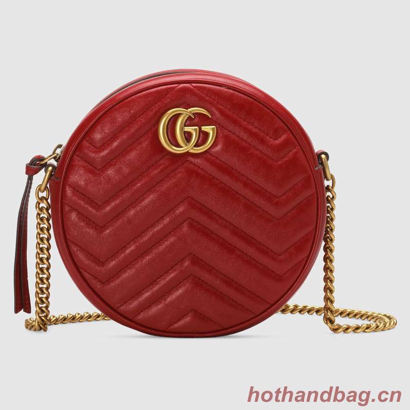 Gucci GG Marmont mini round shoulder bag 550154 red