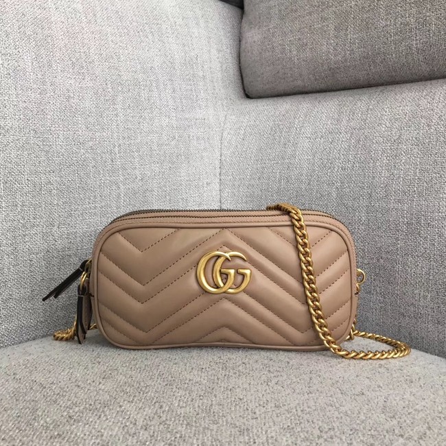 Gucci GG Marmont mini chain bag 546581 Dusty pink