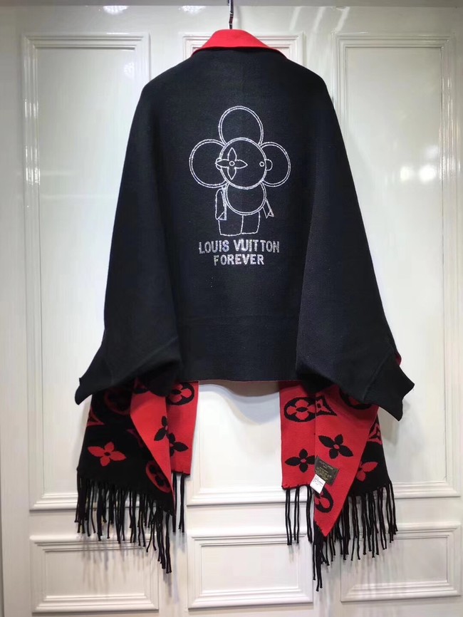 Louis vuitton lambswool Shawl 71150 black