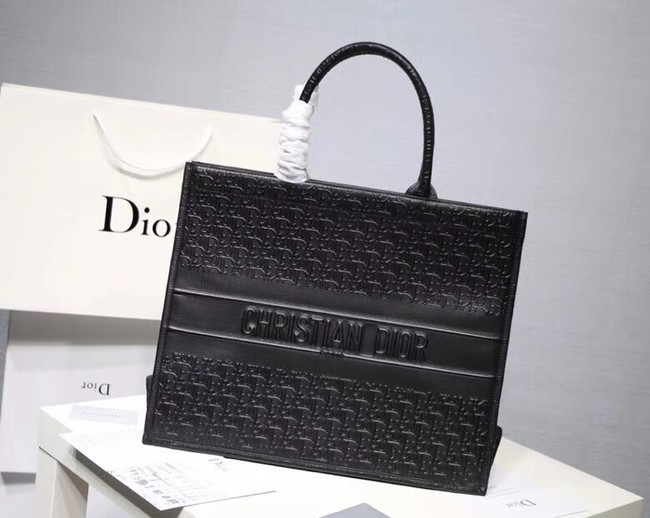 DIOR BOOK TOTE BAG IN MULTI-COLOURED CALFSKIN M1286 black