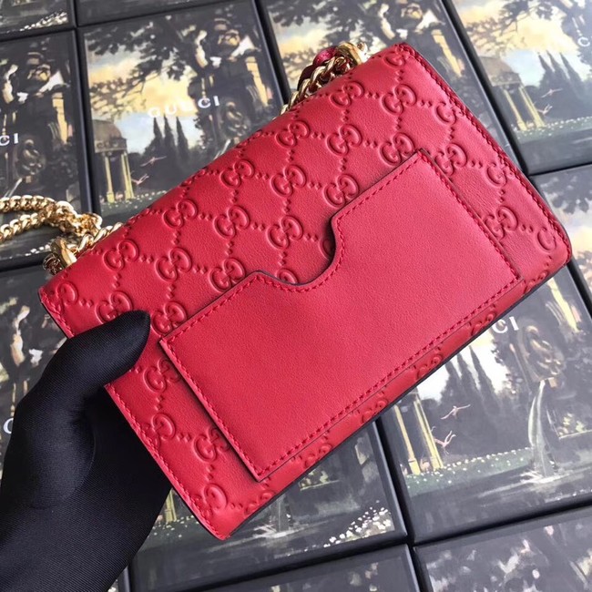 Gucci Padlock small GG shoulder bag 409487 red