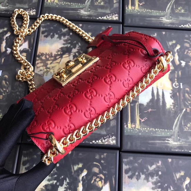 Gucci Padlock small GG shoulder bag 409487 red