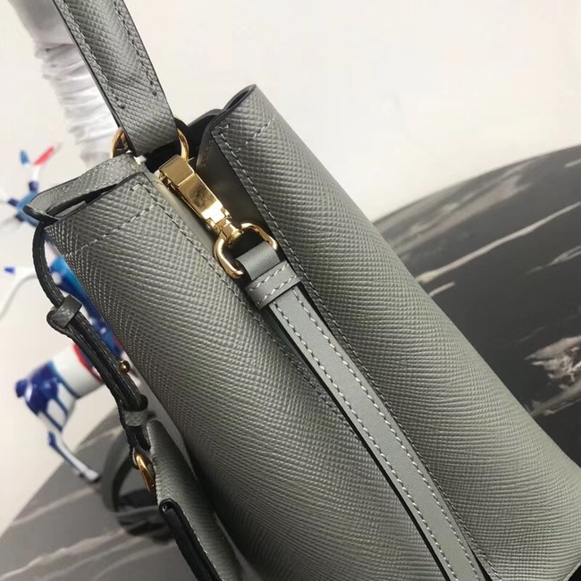 Prada Double Saffiano leather bag 1BA212 grey