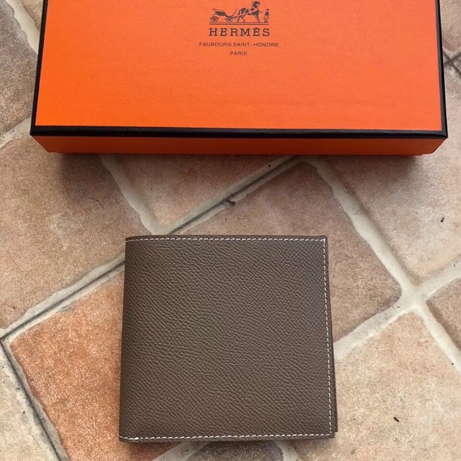 Hermes espom leather Wallet H2296 grey