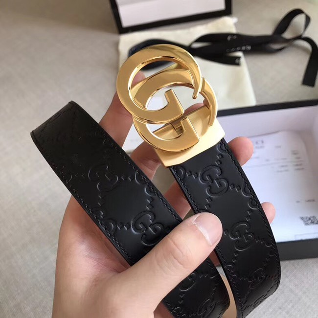 Gucci Signature leather belt 370543 black