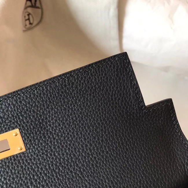 Hermes original Togo leather kelly bag KL320 black