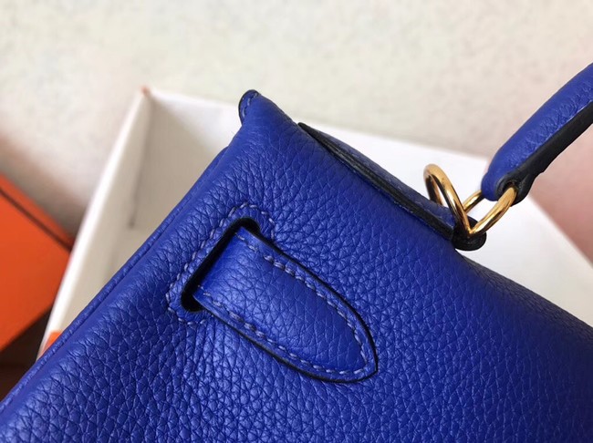 Hermes original Togo leather kelly bag KL320 blue