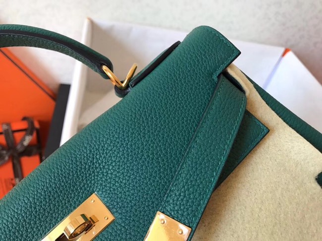 Hermes original Togo leather kelly bag KL320 green