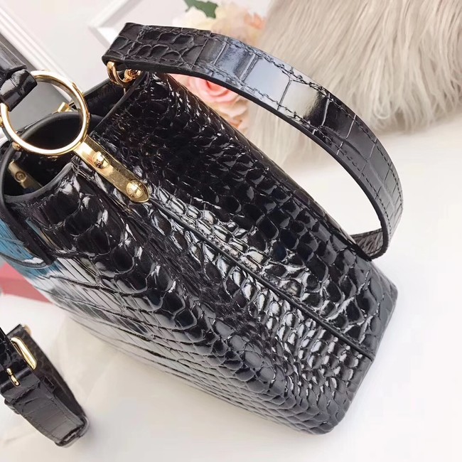 Louis vuitton original crocodile CAPUCINES PM M94587 black