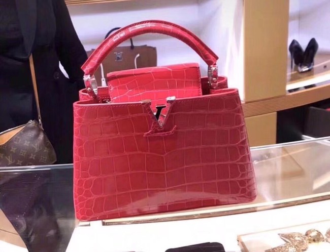 Louis vuitton original crocodile CAPUCINES PM M94587 red