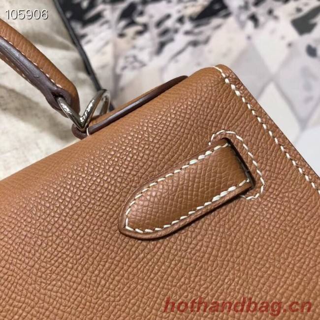 Hermes original Kelly Epsom Leather KL32 brown