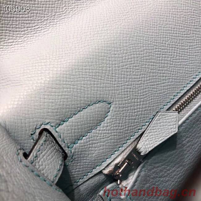 Hermes original Kelly Epsom Leather KL32 light blue Silver hardware