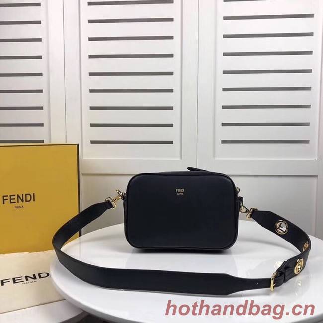 Fendi MINI CAMERA CASE Black leather bag 8BS019A