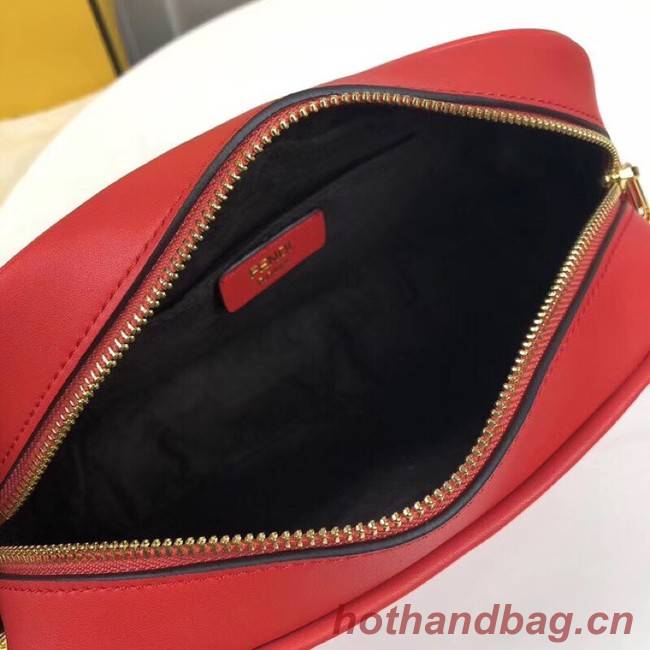 Fendi MINI CAMERA CASE Red leather bag 8BS019A