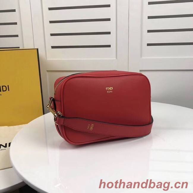 Fendi MINI CAMERA CASE Red leather bag 8BS019A