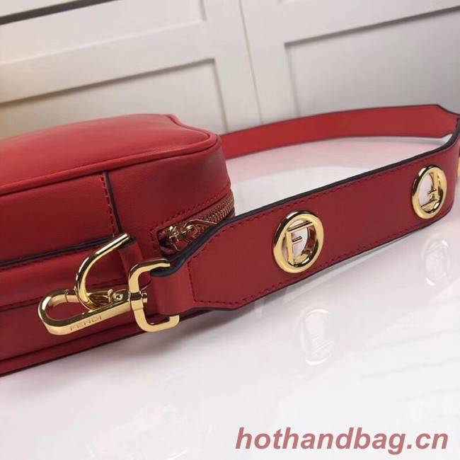 Fendi MINI CAMERA CASE Red leather bag 8BS019A